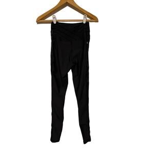 Amari Active Black Stripe-Side Tux Leggings, high rise, waistband pocket. Sz. XS